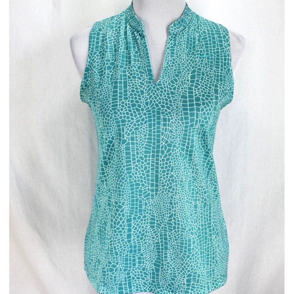 Nike Turquoise & White Sleeveless Long Sleeve Top